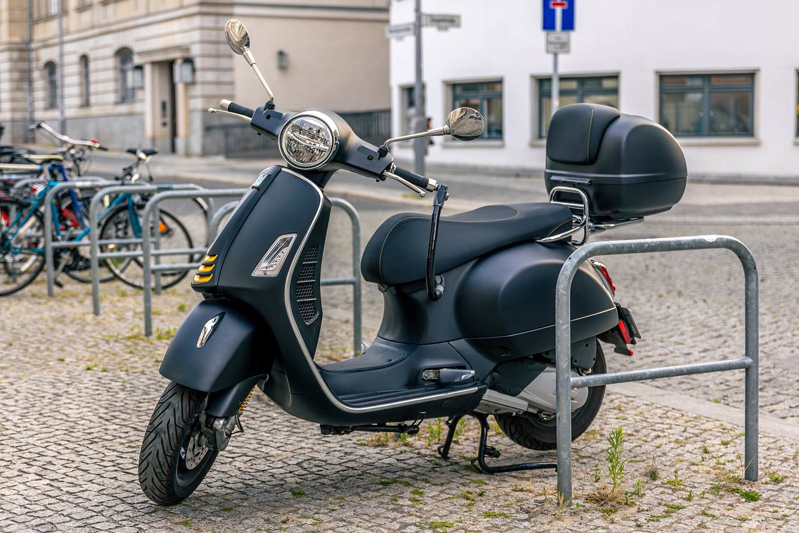 background-scooter-parked-urban-street-sustainable-transport-eco-mobility